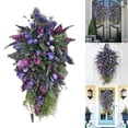 thumbnail image 5 of Purple Tulip Wreath Spring Artificial Flower Garland Front Door Wall Decorations, 5 of 8