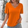 thumbnail image 1 of Blouse Décontractée à Manches Courtes et Col en V pour Femmes, Légère et Douce en Polyester, pour Usage Quotidien, Fête, Travail, Vacances, Printemps Automne, 1 of 6