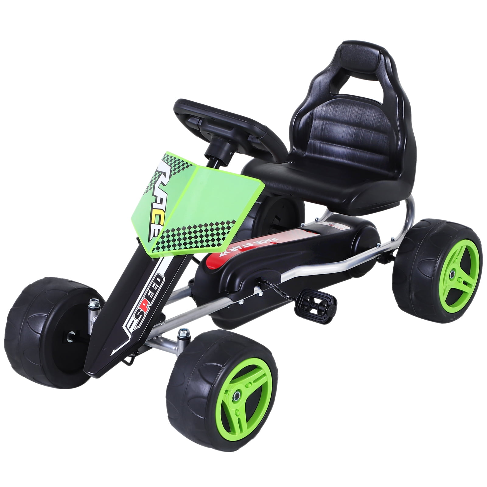 Aosom Kids Go Kart Ride On Pedal Car Green