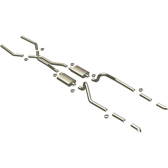 MagnaFlow SYS C/B 67-70 Mustang 2.50inch w/Tru-X Fits select: 1967-1970 FORD MUSTANG