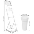 thumbnail image 4 of 3 Tier Metal Flower Display Stand with 6 Buckets, Moving Flower Bucket Stand with Wheel, Flower Display Stand for Home, Balcony, Garden, Flower shop, Club (White), 4 of 7