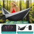 thumbnail image 2 of Portable outdoor hammock for camping 210D Nylon swing hammock for garden (Brown Black/270X140Cm), 2 of 5
