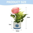 thumbnail image 2 of Flor falsa simulación rosa pequeño bonsái planta artificial en maceta decoración flor de seda planta verde, 2 of 5