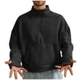thumbnail image 3 of Namayuj Mens Sweatshirts Casual Solid Color Round Neck Sweatshirt Oversized Pullover Tops Workout Long Sleeve T-shirts, 3 of 8