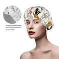 thumbnail image 4 of Disketp Hand Drawn Animals Shower Caps,Reusable Shower Cap For Women, Double Layer Waterproof Hair Cap, Large Size For All Hair Lengths,For Girls Spa Home Salon Use, 4 of 9
