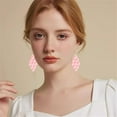 thumbnail image 5 of Acrylic Petal Earrings for Women Boho Flower Earrings Long Floral Tassel Earrings Long Rose Flower Hanging Resin Floral Statement Earring Jewellery Gifts, 5 of 16