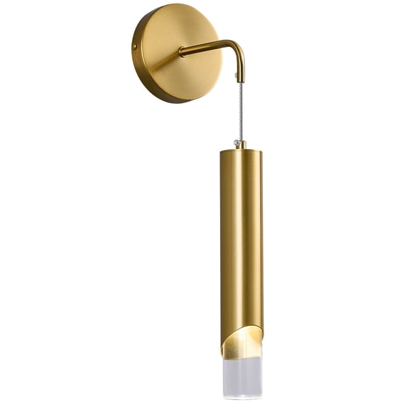 Deyidn Modern Adjustable Gold Wall Sconce - 4.72 Inch LED Wall Light with Height Adjustment