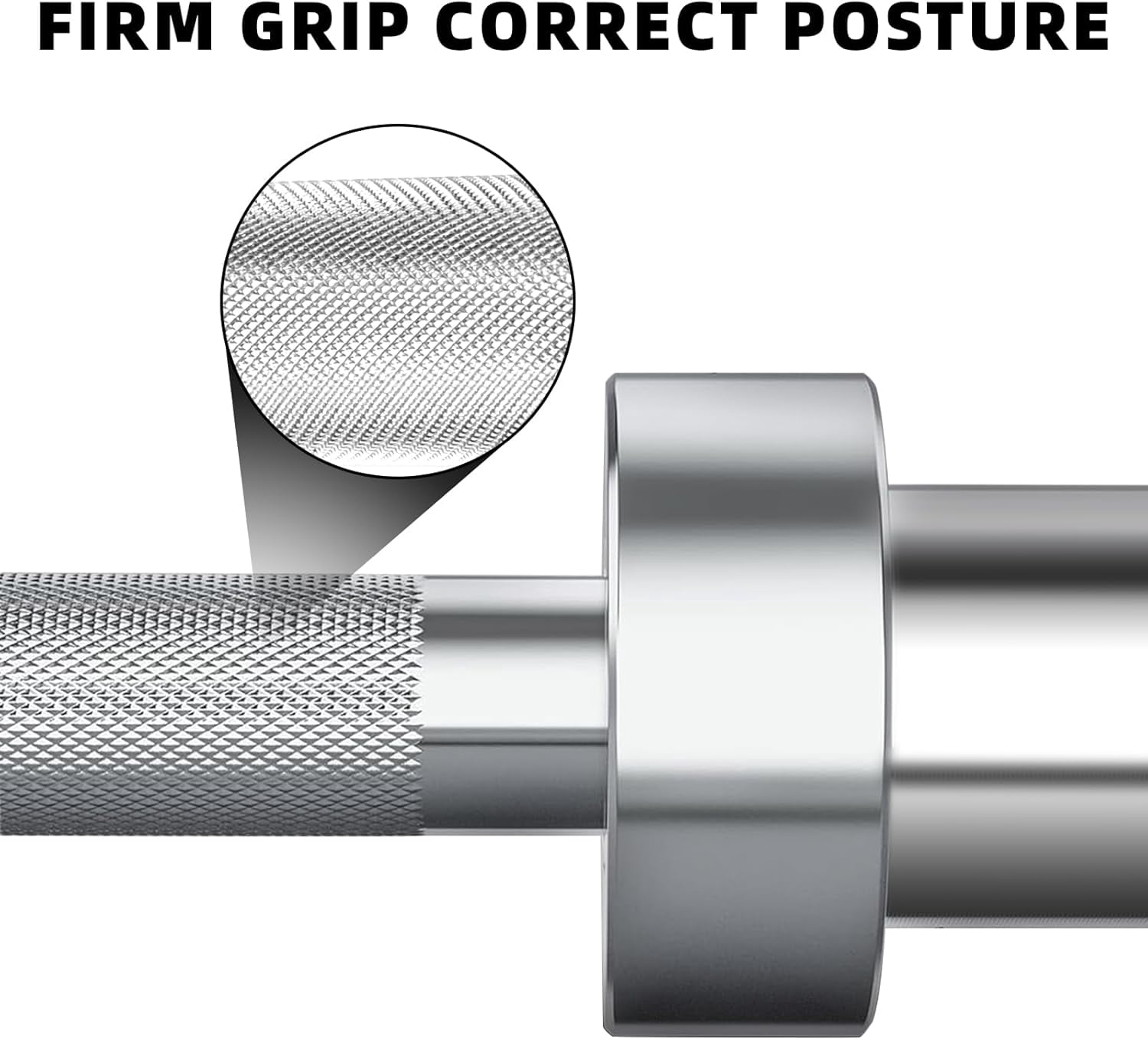 Alloy Steel Weightlifting Bar Knurled Grip Smooth Rotation Home Gym Strength Training Bar