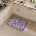thumbnail image 2 of ODIKA Leopard Cheetah Spotted Print Zebra Stripe Border Motif Pink Flowing Dynamic Stain Resistant Flatwoven for Entryway, Kitchen, Mudroom, 2 of 7
