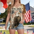 thumbnail image 4 of UngA 250 Anniversary USA Shirt Women Patriotic Eagle American Flag Cool Womens T Shirt (Beige,L), 4 of 7