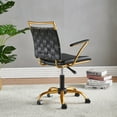thumbnail image 5 of LUXMOD Home Office Desk Chair Task Chair with Armrest Adjustable Swivel Chair in Durable Vegan Leather Gold Office Chair Ergonomic Desk Chair for Extra Back and Lumbar Support, 5 of 10