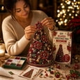 thumbnail image 3 of DIY Beaded Christmas Tree Kit - 3D Crystal Beaded Xmas Tree Craft Set with Colorful Beads, Ornaments & Angel Topper - Tabletop Holiday Home Decor, Christmas Gift, 3 of 7