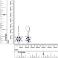 thumbnail image 4 of Marquise Cut Simulated Alexandrite & Round White Cubic Zirconia Snowflake Leverback Drop Dangle Earrings In 14k White Gold Over Sterling Silver For Womens Her, 4 of 5