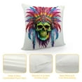 thumbnail image 4 of MDO  Indian Skull with Flowers One Throw Pillow with Cover for Couch Bed Sofa, 18 x 18 Decorative Pillows w/Case, 4 of 5