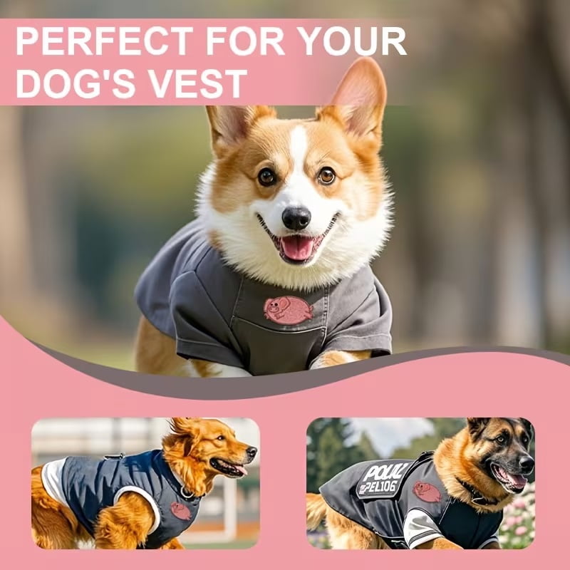 2D Flat 3pcs Cute Pink Piggy Embroidered Iron-On Patches Can Be Sewn for DIY Clothing Projects, Jackets, Jeans, Hats and Backpacks - Cute Gift Animal Patches