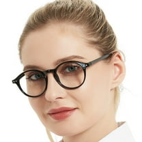 WEMOOTANTS Retro Round Reading Glasses 1.25 for Women Lightweight Black Readers