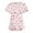 Red, variant on Valentine's Day Working Uniform for Women Love Heart Printed V-Neck Breathable Workwear Shirt Short Sleeve Professionals Soft Stretch T-Shirts with Pockets multicolor X-Large