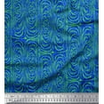 thumbnail image 1 of Soimoi Blue Cotton Poplin Fabric Leopard & Wild Animal Skin Decor Fabric Printed BTY 56 Inch Wide, 1 of 3