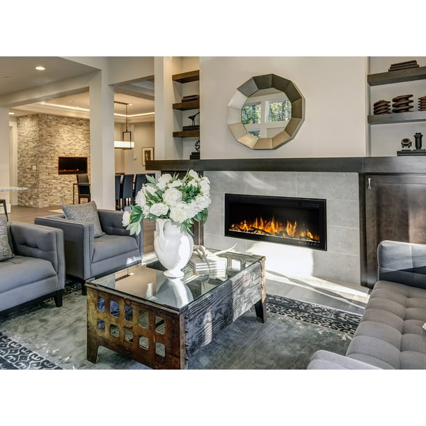 Bluegrass Living Slimline 36 Inch Wall Mount And Recessed Electric Fireplace Model Bef 36bif04 Com Bluegrass Living Slimline 36 Inch Wall, 36 Inch Recessed Electric Fireplace