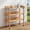Light Brown, variant on Resenkos Storage Hook Equipped Garden Workstation, 3-Tier Solid Wood Outdoor Planting Bench with Metal Top for Garage and Yard, Gray
