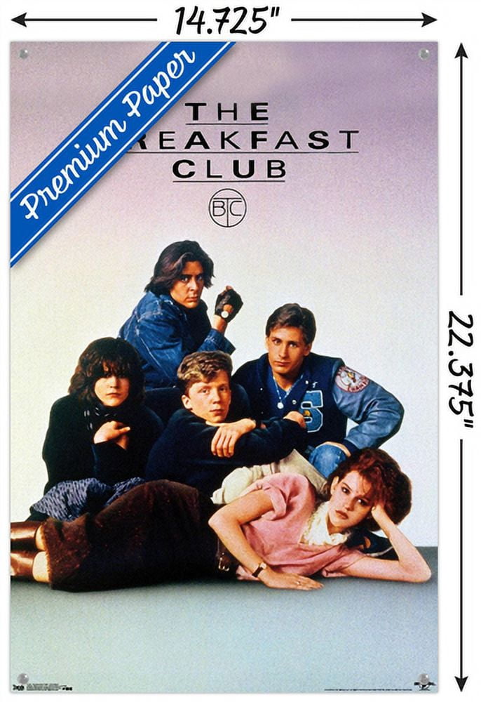 The Breakfast Club - One Sheet Wall Poster with Push Pins, 14.725" x 22.375"
