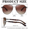 thumbnail image 3 of KANASTAL Aviator Sunglasses Polarized for Men Women, Sping Hinge Gray Frame Shades Sun Glasses Retro Driving Summer Vacation Beach Gradient Brown, 3 of 7