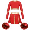 thumbnail image 2 of Yartina Filles Crop Tops à Manches Longues avec Jupes Tenues Enfants Performance Uniforme de Cheerleading Costumes Danse Rouge&Suit 16, 2 of 5