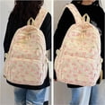 thumbnail image 3 of Bow Backpack for Women, Aesthetic Nylon Backpack , Cute College Laptop Rucksack 3Pcs Set With Bow Pattern, 3 of 7