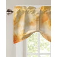 thumbnail image 2 of Tie Up Valance Curtain for Kitchen, Watercolor Flower Leaves on Orange Rod Pocket Short Curtains Adjustable Tie-Up Shade Valances, Gradient Abstract Art Window Treatment for Bathroom Living Room Bedroom, 2 of 7