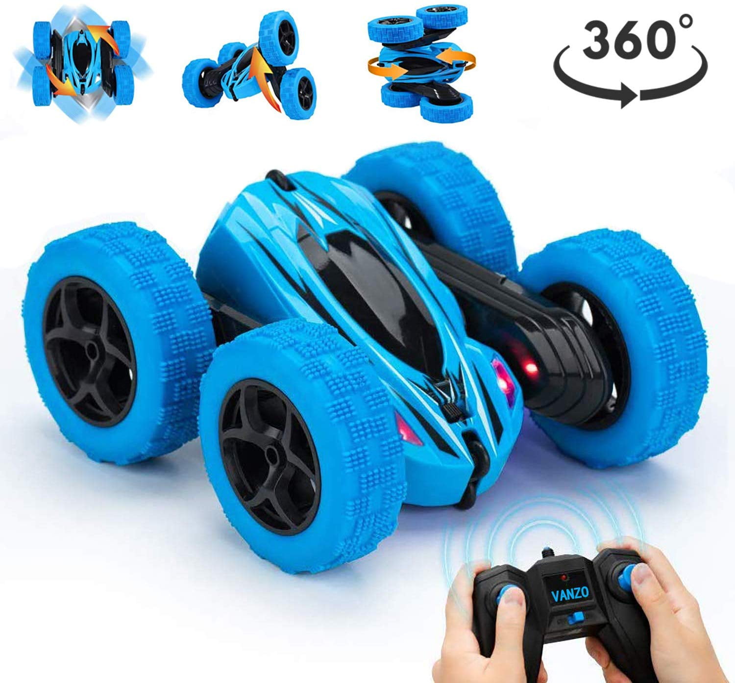 Unique Two-wheeled Sports Stunt 360 Spin Remote Control Car With Lights & Sound. 