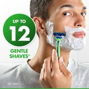(4 pack) Gillette Sensor3 Sensitive Mens Disposable Razor, 1 Razor, Green
