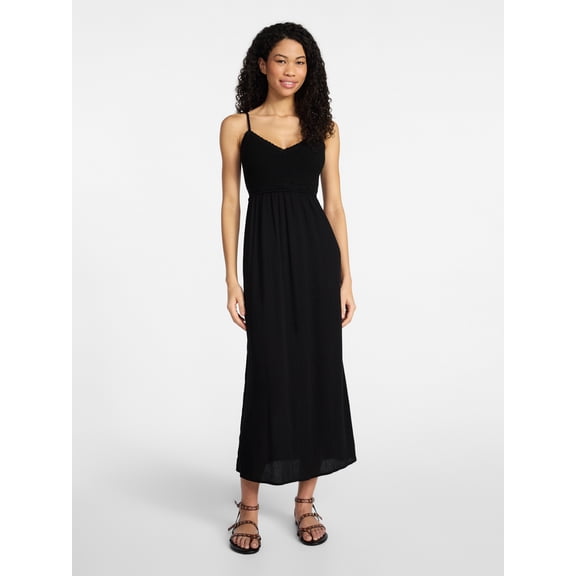No Boundaries Mix Media Maxi Dress, Women's Sizes XXS-XXL