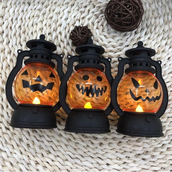 Xihbxyly Lámpara de Calabaza de Halloween, Diseño Vintage Galvanizado, Funciona a Pilas, Ahorra Energía, Portátil, Ideal para Decoración Interior y Exterior, Ideal para Celebraciones Festivas, Tamaño