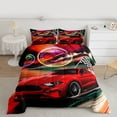 thumbnail image 2 of Castle Fairy Boys Girls Red Car Twin Comforter Sets,Checkered Flag Bedding Set, 2 of 8