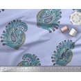 thumbnail image 2 of Soimoi Polyester Crepe Fabric Peacock Block Print Sewing Fabric Yard 52 Inch Wide, 2 of 3