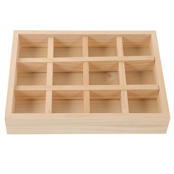 Alipis Jewelry Storage Tray Wooden Retro Trinket Tray Compartment Divided Ring Bracelet Box