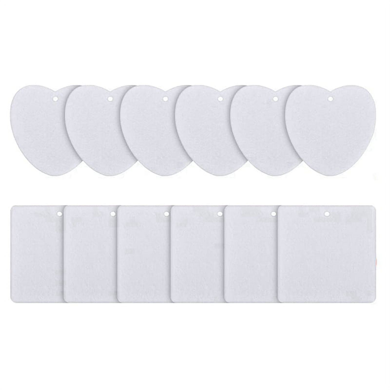200 Pieces Sublimation Air Freshener Blanks DIY Air Freshener Scented Blank Car Pressed Felt for DIY Heat -Round