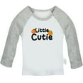 thumbnail image 2 of iDzn Little Cutie Novelty T shirt For Baby, Newborn Babies T-shirts, Infant Cute Orange Tops, 0-24M Kids Graphic Tees Clothing (Long Gray Raglan T-shirt, 18-24 Months), 2 of 5