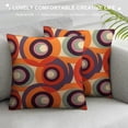 thumbnail image 3 of MDO  Pillow Cover Orange Brown Purple Circle Retro Fifties Style Art - Soft Linen Pillow Case for Decorative Bedroom/Livingroom/Sofa/Farm House Couch Pillow Cushion Covers 18x18 Inch, 3 of 5