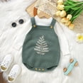 thumbnail image 4 of Adeawade Baby Girls Rompers 9-12 Months Floral Pattern Knit Sweater Romper Sleeveless Bodysuit Clothes Lovely Onesie Green, 4 of 9