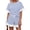 Blue, variant on Short Sleeve Stripe Print Women 2 Piece Sets Ruffle Shirt and Shorts Outfit