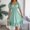 Mint Green, variant on Dresses for Women Retro Square Collar Fungus Hem Waist A-line Long Skirt Short-sleeved Dress for Daily Party Wear (Black L)