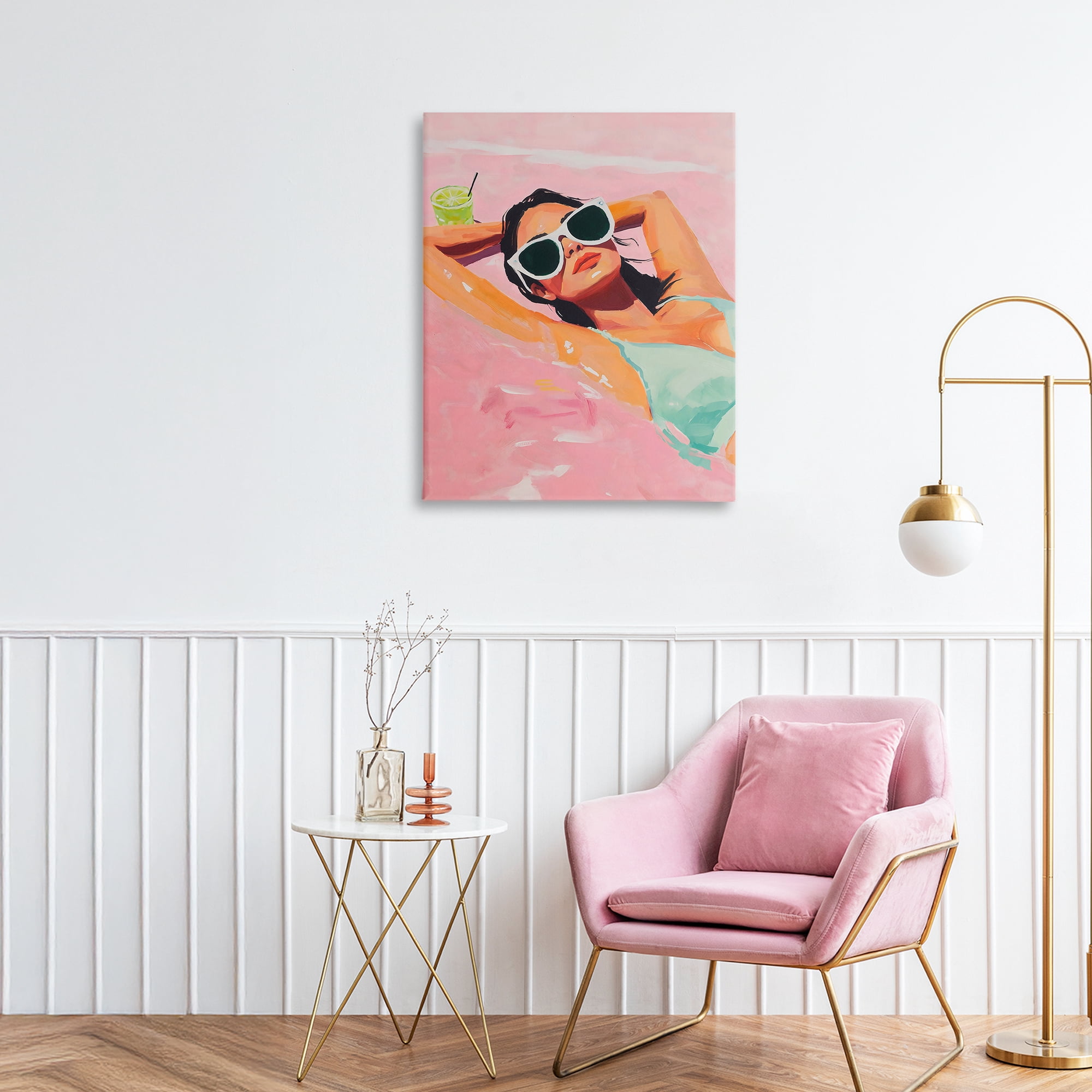 Stupell Industries Trendy Summer Girl Canvas Wall Art, design by The Prints Vibe
