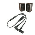thumbnail image 1 of AC Power Splitter Cable, 1 in 2 Out Safe IEC320 C8 Male To Dual C7 Female Cord  for Digital Camera for LCD Monitor, 1 of 7