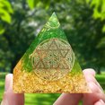 thumbnail image 3 of Crystal Pyramid Green Gold Meditation Healing Home Office Art Decoración, 3 of 4