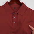 thumbnail image 5 of KLHDSF Men's Knit Polo Shirts Casual Short Sleeve Button Down Polo Shirt Classic Golf Shirts Wine XXXL, 5 of 7