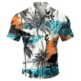 thumbnail image 7 of Hawaiian Mens Shirts Ocean Wave Print Short Sleeve Button Down Summer Shirt Fashion Beach Shirt for Holiday, 7 of 7