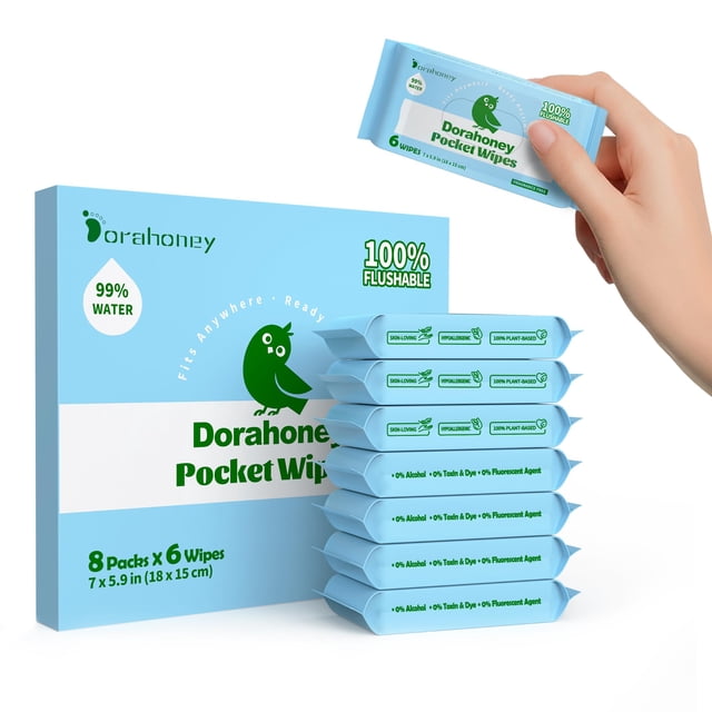 Toallitas húmedas desechables DORAHONEY tamaño viaje 48 unidades