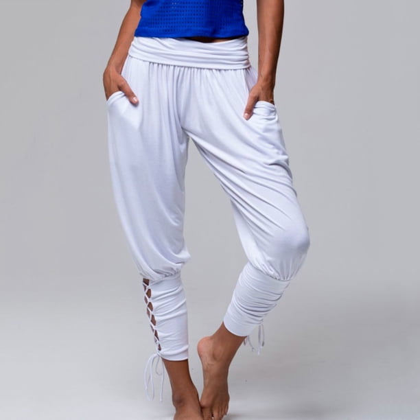 WILLBEST Pantalones Casuales para Mujer - Leggings Capri Ligeros de Color Sólido para Mayor Comodidad En Verano - Diseño Transpirable de Largo 7/8 para Uso Diario Mediana