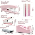 thumbnail image 2 of Estbridge Accessoires de Bureau Roses Fournitures de Bureau Roses avec Agrafeuse Distributeur de Ruban Agrafes Retire-Agrafes Épingles à Pousser Ciseaux Onglets, 2 of 8